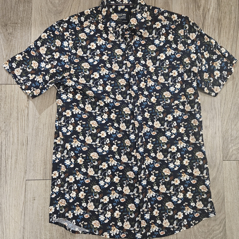 MONUMENT mens button up dress shirt SIZE SMALL FLORAL MULTICOLOR LM14